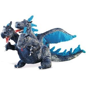 Folkmanis Three Headed Dragon Hand Puppet Blue Plush Figure Toy